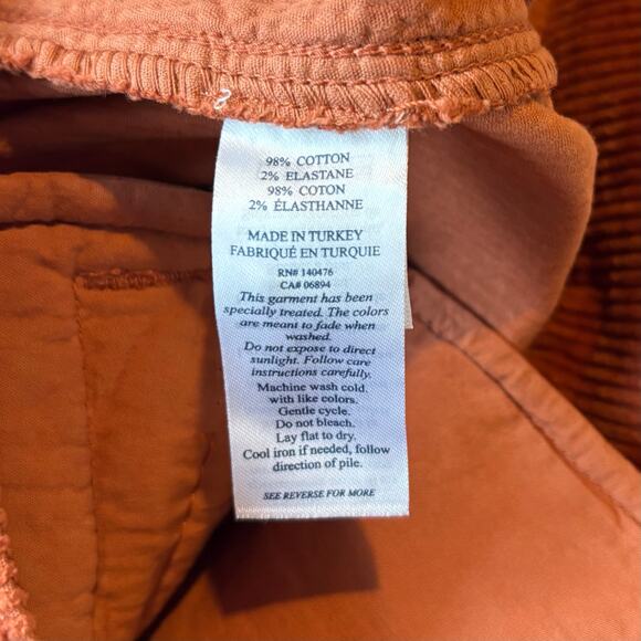 FAHERTY Portland Corduroy Pants High Rise Straight Gingerbread Womens Size 30 - Picture 7 of 9